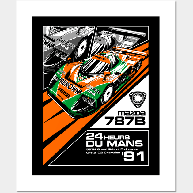 Mazda 787B DuMans '91 Wall Art by rizadeli